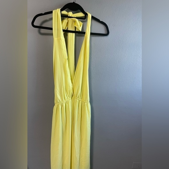 Venti6 convertible straps open back empire waist yellow halter maxi dress.Small. - Picture 10 of 10